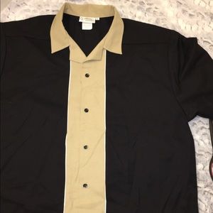 Bowling shirt by cruising USA XL tan and black